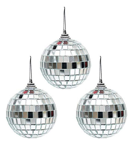 3 Pcs 3.2 Inch Christmas Ball Mirror Party Disco Ball X...