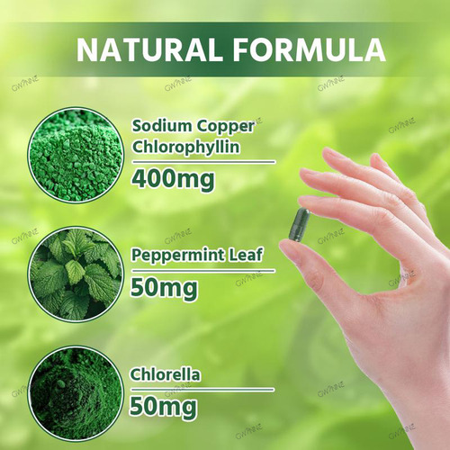 Gwynne Boody Magic Tabletas De Clorofila Natural Para El Olor Corporal Femenino Contiene 450 Mg De Clorofila Y Chlorella, Suplemento Desodorante Corporal Para Hombres Y Mujeres,60 Cápsulas