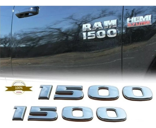 Par De Emblemas Laterales Para Ram 1500 Cromados