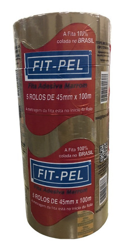 Fita Adesiva Empacotamento De Caixas 45mmx100metros Fitpel Cor Marrom