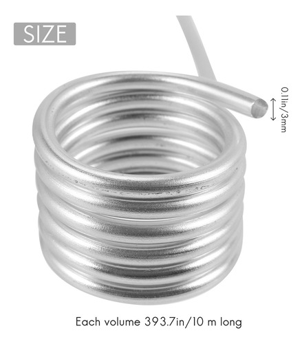 Alambre De Aluminio De 3 Mm, Alambre Plateado De 10 M Para F