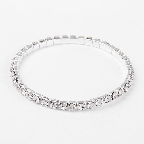 Pulsera De Diamantes De Imitación Con Elástico Una Sola Fila