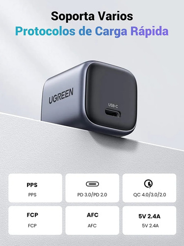 Mini Cargador Ugreen 30 W Rapid Pd Usb-c Original