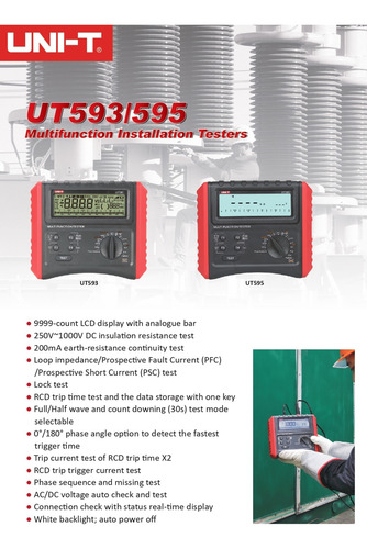 Unit-t Tester Multifunción De Instalaciones Eléctricas Ut595