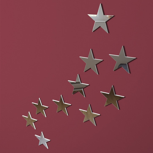 20 Estrelas - Adesivo De Parede Infantil 3d - Espelho