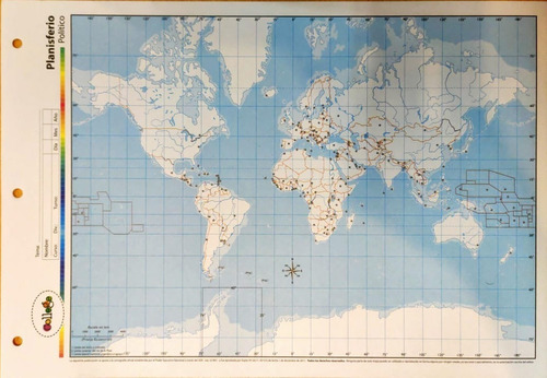 Block Mapa Planisferio Politico Nro 5 X20 Unidades