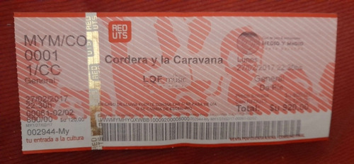 Entrada De Colección Gustavo Cordera Uruguay 27.02.2017 (Usado)