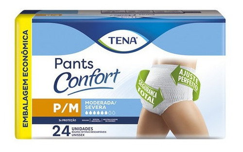 Fralda Geriátrica Tena Pants Confort P/m Com 24 Tiras