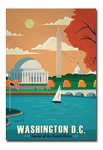 Imán Para Nevera Washington D.c. Travel Vintage