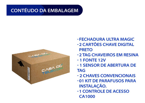 Fechadura Ultra Magic Ch.simples + Controle De Acesso Ca1000