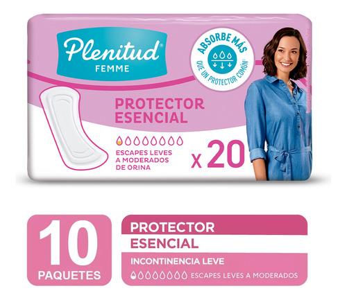 Plenitud Esencial Protector femme 10 Unidades X20