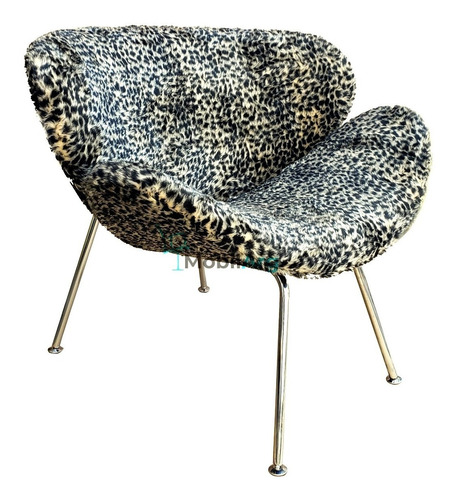 Sillon Pierre Paulin Tapizado Tela Peluche Animal Print 