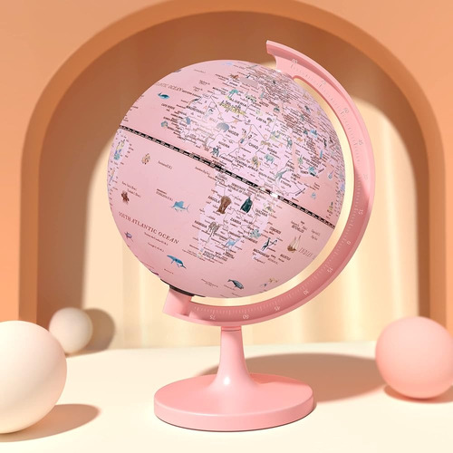 Jowhol Pink Globe Para Niños Que Aprenden Globos Iluminados 