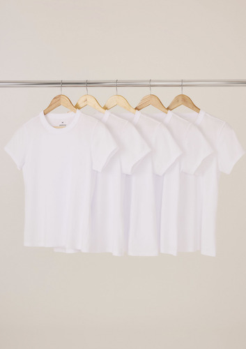 Kit Com 5 Camisetas Femininas Básicas Hering