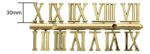 Números Romanos Dorado Para Reloj Mural 5 Juegos