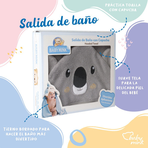 Toalla De Bebé Baby Mink Salida De Baño Con Capucha Bordado