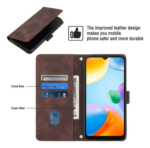 ( Funda Tipo Cartera Con Tapa En Relieve Para Xiaomi Redmi 10c