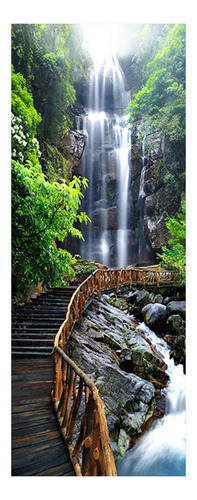 Murales De Pared 3d Con Forma De Cascada Verde, Escaleras De