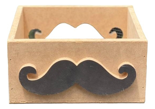 Caja Decorativa Bigote Mdf Para Regalo 19x19x8 Cm 