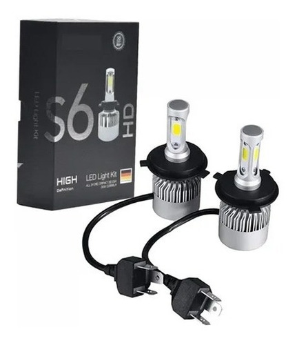 Kit Juego Lamparas Cree Led S6 Hd 44000 Lm H4 Alta Y Baja