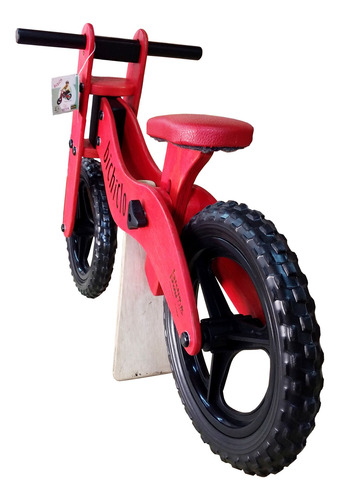 Imagem 4 de 4 de Bicicleta Infantil De Madeira Aro 12 - Bichiclo Vermelha/pr