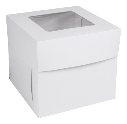 Caja Para Torta Alta 25x25x22 Con Visor 