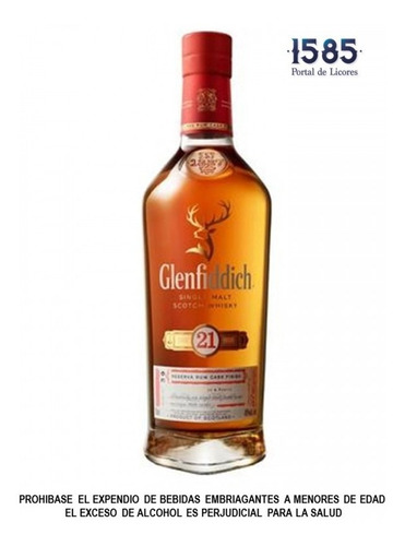 Whisky Glenfiddich 21 Años - mL a $1948