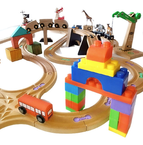 Imagen 9 de 10 de Tracks Pack 5 Bifurcaciones Compatible Brio Hape Trencity