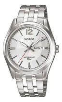 Comprar Reloj Casio De Hombre Mtp-1335d-7a Doble Fechador Acero Color de la correa Plateado Color del bisel Plateado Color del fondo Blanco