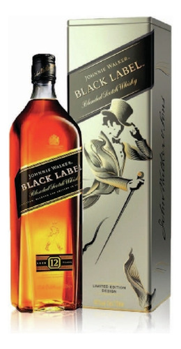 Estuche Lata Whisky Johnnie Walker Black Label X750cc