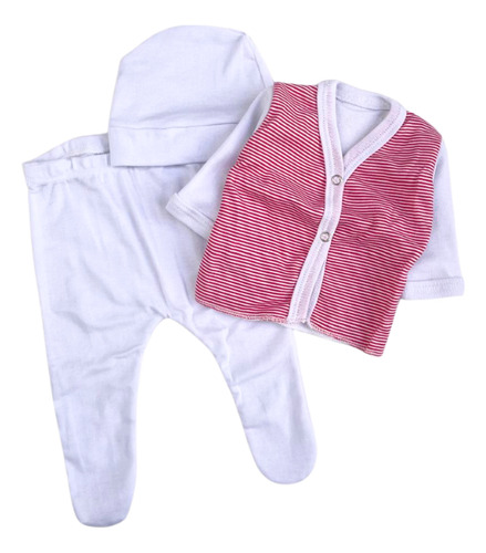 Ajuar Para Bebe Recien Nacido De 3 Piezas Rojo Rn