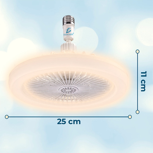Lámpara Led Y Ventilador Para Socket Con Control Remoto 20w