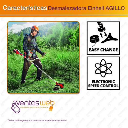 Imagen 5 de 8 de Desmalezadora Inalambrica 36v + Carg 2 Baterias 4amp Einhell