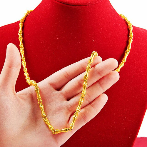 Collar Relleno De Oro De 24k Para Hombres Y Mujere Gold