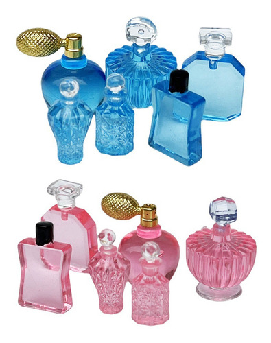Casa de muñecas en miniatura 1:12 escala Loción Bandeja de vanidad Frasco De Perfume BBB #Z301 Azul 
