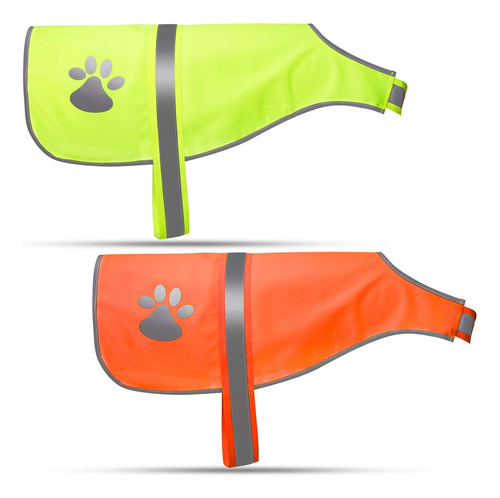 Geyoga - Chaleco Reflectante Para Perro  Ajustable  2 Piezas