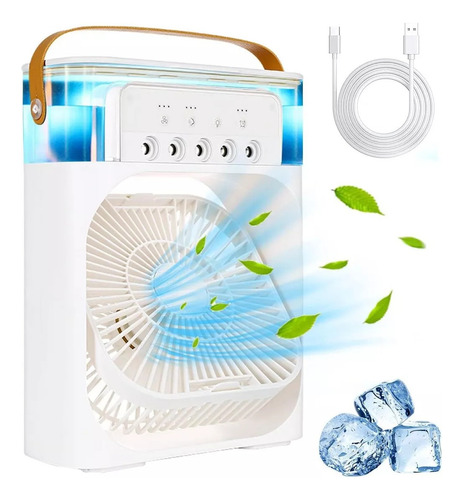 Ventilador Climatico Humidificable Portatil Escritorio Usb Blanco