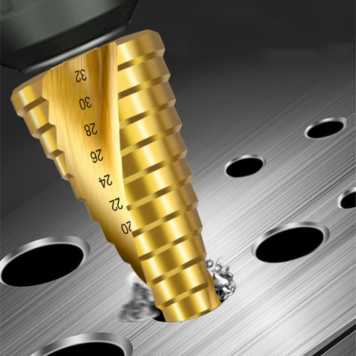 Juego De Brocas Escalonadas En Espiral + Juego De Brocas