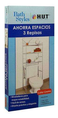 Ahorra Espacios /3 Repisas. Sobre Sanitario Acabado Plata