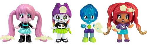 Pinypon Playset X 4 Muñecos Brillan Oscuridad Terror Niñas