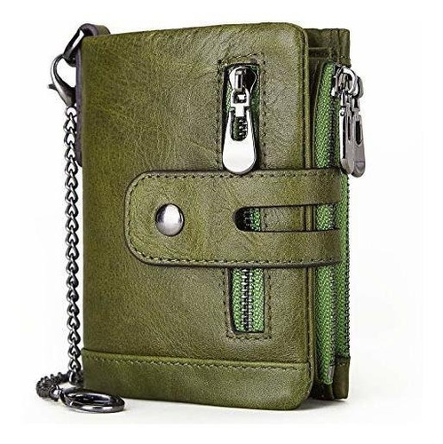 Hombres Wallet Con Cadena Rfid Bloqueo De Cuero C5t8h