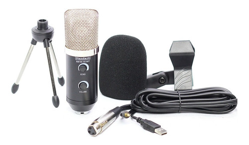 Microfone Condensador Standard Bm700 Ve Set Cor Preto