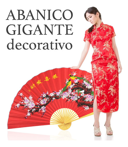Abanico De Papel Madera Chino Gigante Decoracion Ap-557 Ic*