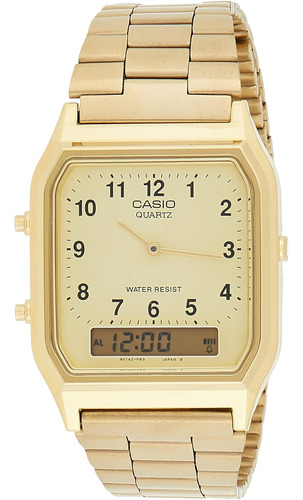 Reloj Analógico Y Digital Casio Eaw-aq-230ga-9b, Dorado,28mm