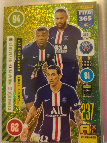 Carta Adrenalyn Xl Fifa 365 2021 Trio Di Maria Mbappe Neymar