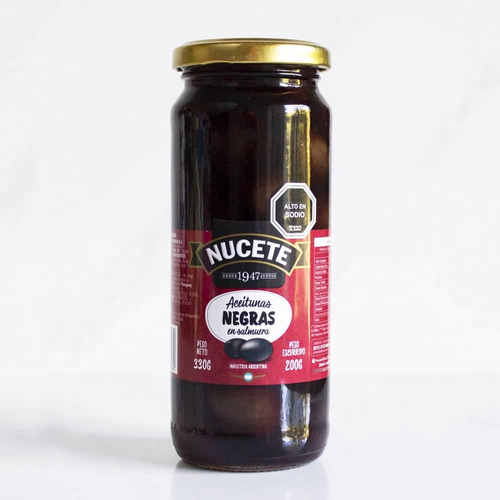 Aceitunas Negras Con Carozo En Frasco Nucete 200 Gr