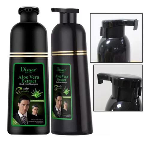 Shampoo Tinte Negro Para Cabello Barba Bigote