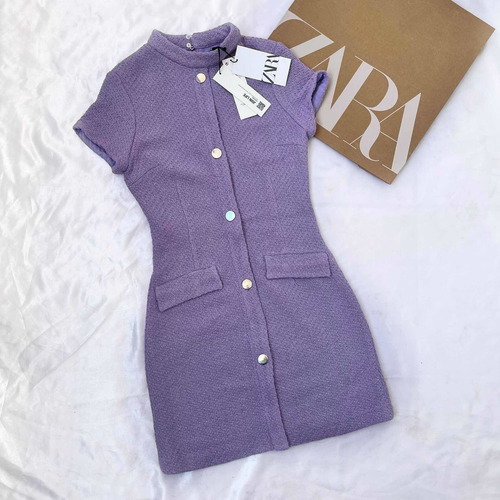 Vestido Lila Ajustado Tweed Zara - Ref. 8829/179 (Usado)