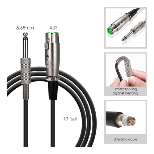 Microfono De Mano Dinamico Vocal Premium Hotec Con 19 Pie...