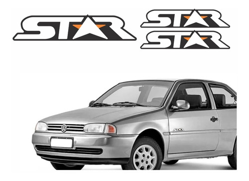  Adesivo Emblemas Volkswagen Gol Star 1998 Kit 3und  Ad024